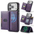 iPhone 18 Pro Max MAGKING K5 Series RFID Tri-fold Card Bag Detachable Magnetic Phone Case - Purple