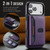 iPhone 18 Pro Max MAGKING K5 Series RFID Tri-fold Card Bag Detachable Magnetic Phone Case - Purple
