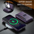 iPhone 18 Pro Max MAGKING K5 Series RFID Tri-fold Card Bag Detachable Magnetic Phone Case - Purple