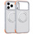 iPhone 18 Pro Max Magnetic Shockproof Protective Phone Case with 360 Degree Rotating Holder - White