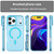 iPhone 18 Pro Max MagSafe Frosted Translucent TPU + PC Full Coverage Phone Case - Blue