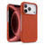 iPhone 18 Pro Max melkco Litchi Texture Magnetic Half Coverage Genuine Leather Phone Case - Orange
