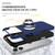 iPhone 18 Pro Max PC + TPU Magnetic Phone Case with Invisible Ring Holder - Navy Blue
