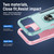 iPhone 18 Pro Max Pioneer Armor Heavy Duty PC + TPU Phone Case with Holder - Green+Pink