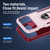 iPhone 18 Pro Max Pioneer Armor Heavy Duty PC + TPU Phone Case with Holder - Pink+Rose Red