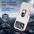 iPhone 18 Pro Max Pioneer Armor Heavy Duty PC + TPU Phone Case with Holder - White+Pink