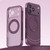 iPhone 18 Pro Max QN2 Skin-Friendly AirBag Magnetic Shockproof Phone Case with 360 Rotation Holder - Purple