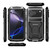 iPhone 18 Pro Max R-JUST Metal + Silicone + Tempered Glass Life Waterproof Phone Case with Holder - Black