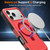 iPhone 18 Pro Max Shockproof Protective TPU Hybrid PC Ring Holder Magnetic Phone Case - Red