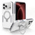 iPhone 18 Pro Max Shockproof Protective TPU Hybrid PC Ring Holder Magnetic Phone Case - White