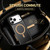 iPhone 18 Pro Max Silicone Magnetic Anti-drop Protective Phone Case - Black + Gold