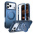iPhone 18 Pro Max Silicone Magnetic Anti-drop Protective Phone Case with 360 Rotating Holder - Blue