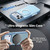iPhone 18 Pro Max Silicone Magnetic Anti-drop Protective Phone Case with 360 Rotating Holder - Ice Blue