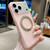 iPhone 18 Pro Max Skin Feel 360 Degrees Rotating Holder PC Hybrid TPU Magnetic Phone Case - Pink