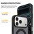 iPhone 18 Pro Max Skin Feel Revolving Kickstand Magnetic Phone Case - Black