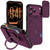 iPhone 18 Pro Max Sliding Camshield Card Slot Magnetic Rotation Holder Phone Case - Dark Cherry