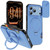 iPhone 18 Pro Max Sliding Camshield Card Slot Magnetic Rotation Holder Phone Case - Light Blue