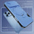 iPhone 18 Pro Max Sliding Camshield Card Slot Magnetic Rotation Holder Phone Case - Light Blue