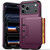 iPhone 18 Pro Max Sliding Card Slot PC Hybrid TPU Phone Case - Cherry Red