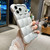 iPhone 18 Pro Max Solid Color Cloud Square TPU Phone Case - Silver White