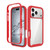 iPhone 18 Pro Max Starry Sky Solid Color Shockproof TPU Clear PC Phone Case - Red