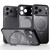 iPhone 18 Pro Max SULADA Transforms Into 17 Pro Semi-Transparent Matte Rotation Magnetic Holder Phone Case - Black