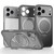 iPhone 18 Pro Max SULADA Transforms Into 17 Pro Semi-Transparent Matte Rotation Magnetic Holder Phone Case - Gray