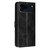 iPhone 18 Pro Max Sunflower Embossed Vegan Leather Phone Case with Small Black Rope - Black