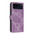 iPhone 18 Pro Max Sunflower Embossed Vegan Leather Phone Case with Small Black Rope - Purple