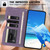 iPhone 18 Pro Max Sunflower Embossed Vegan Leather Phone Case with Small Black Rope - Purple