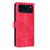 iPhone 18 Pro Max Sunflower Embossed Vegan Leather Phone Case with Small Black Rope - Red