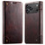 iPhone 18 Pro Max Suteni Baroque Calf Texture Buckle Wallet Leather Phone Case - Brown