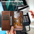 iPhone 18 Pro Max Suteni Calf Texture Horizontal Flip Leather Phone Case - Brown