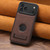 iPhone 18 Pro Max Suteni G2 Magsafe Litchi Texture Leather Back Phone Case with Holder - Brown