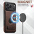 iPhone 18 Pro Max Suteni G2 Magsafe Litchi Texture Leather Back Phone Case with Holder - Brown
