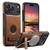 iPhone 18 Pro Max Suteni G2 Magsafe Oil Wax Leather Back Phone Case with Holder - Brown