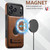 iPhone 18 Pro Max Suteni G2 Magsafe Oil Wax Leather Back Phone Case with Holder - Brown