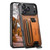 iPhone 18 Pro Max Suteni H13 Card Wallet Wrist Strap Holder PU Phone Case - Brown