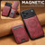 iPhone 18 Pro Max Suteni H15 MagSafe Oil Eax Leather Detachable Wallet Back Phone Case - Red