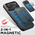 iPhone 18 Pro Max Suteni H16 Litchi Texture Leather Detachable Wallet Back Phone Case - Blue
