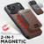 iPhone 18 Pro Max Suteni H17 Cross Grain Leather MagSafe Detachable Wallet Phone Case - Brown