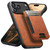 iPhone 18 Pro Max Suteni H17 Litchi Texture Leather MagSafe Detachable Wallet Phone Case - Khaki