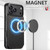iPhone 18 Pro Max Suteni J06 Retro Matte Litchi Texture Leather MagSafe Phone Case - Black