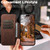 iPhone 18 Pro Max Suteni J06 Retro Matte Litchi Texture Leather MagSafe Phone Case - Brown