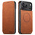 iPhone 18 Pro Max Suteni J06 Retro Matte Litchi Texture Leather MagSafe Phone Case - Khaki