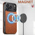 iPhone 18 Pro Max Suteni J06 Retro Matte Litchi Texture Leather MagSafe Phone Case - Khaki