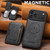 iPhone 18 Pro Max Suteni M3 Card Bag MagSafe Cowhide Texture Leather Phone Case - Black