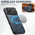 iPhone 18 Pro Max Suteni M3 Card Bag MagSafe Cowhide Texture Leather Phone Case - Blue