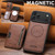 iPhone 18 Pro Max Suteni M3 Card Bag MagSafe Cowhide Texture Leather Phone Case - Brown