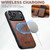 iPhone 18 Pro Max Suteni M3 Card Bag MagSafe Cowhide Texture Leather Phone Case - Brown